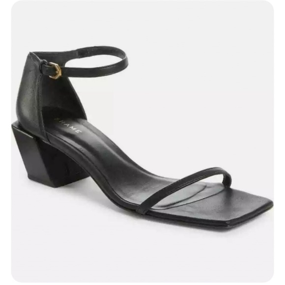 FRAME Le Summit Square Toe Sandal Black Size 6 - Picture 8 of 8